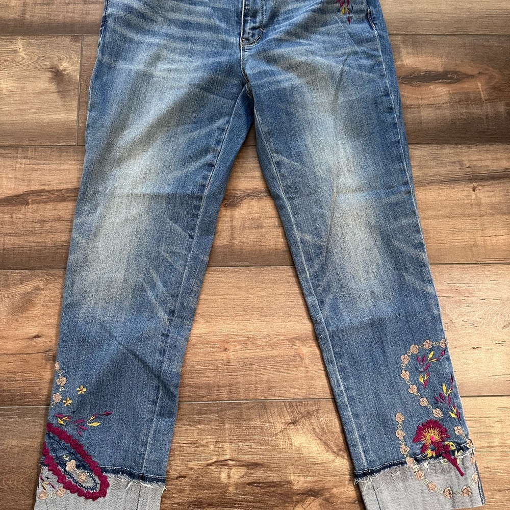 Embroidered Blue Jeans